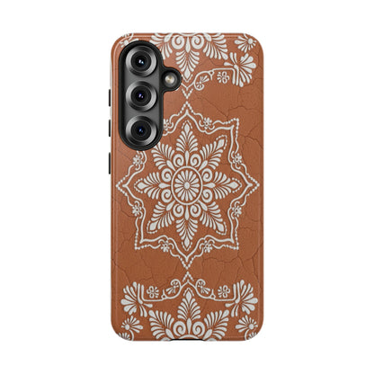 Talavera Terracotta Phone Case | Mexican Floral Pattern iPhone & Samsung Tough Case | Boho Clay Aesthetic Cover
