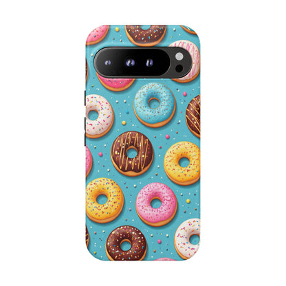 Cute Donut Pattern Phone Case – Colorful Sprinkles Dessert Design for Iphone, Samsung Galaxy and Pixel