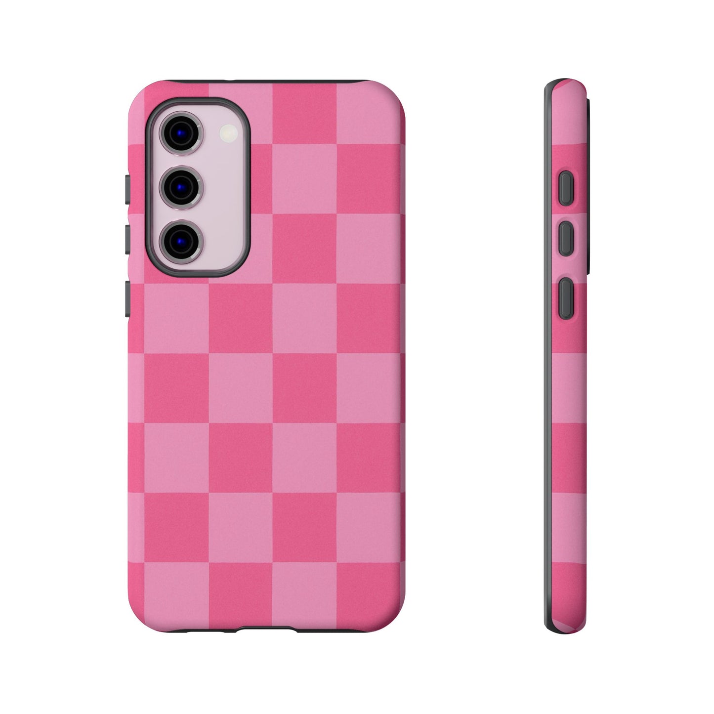 Pink Checkerboard Phone Case | Cute Aesthetic Checkered iPhone & Samsung Tough Case