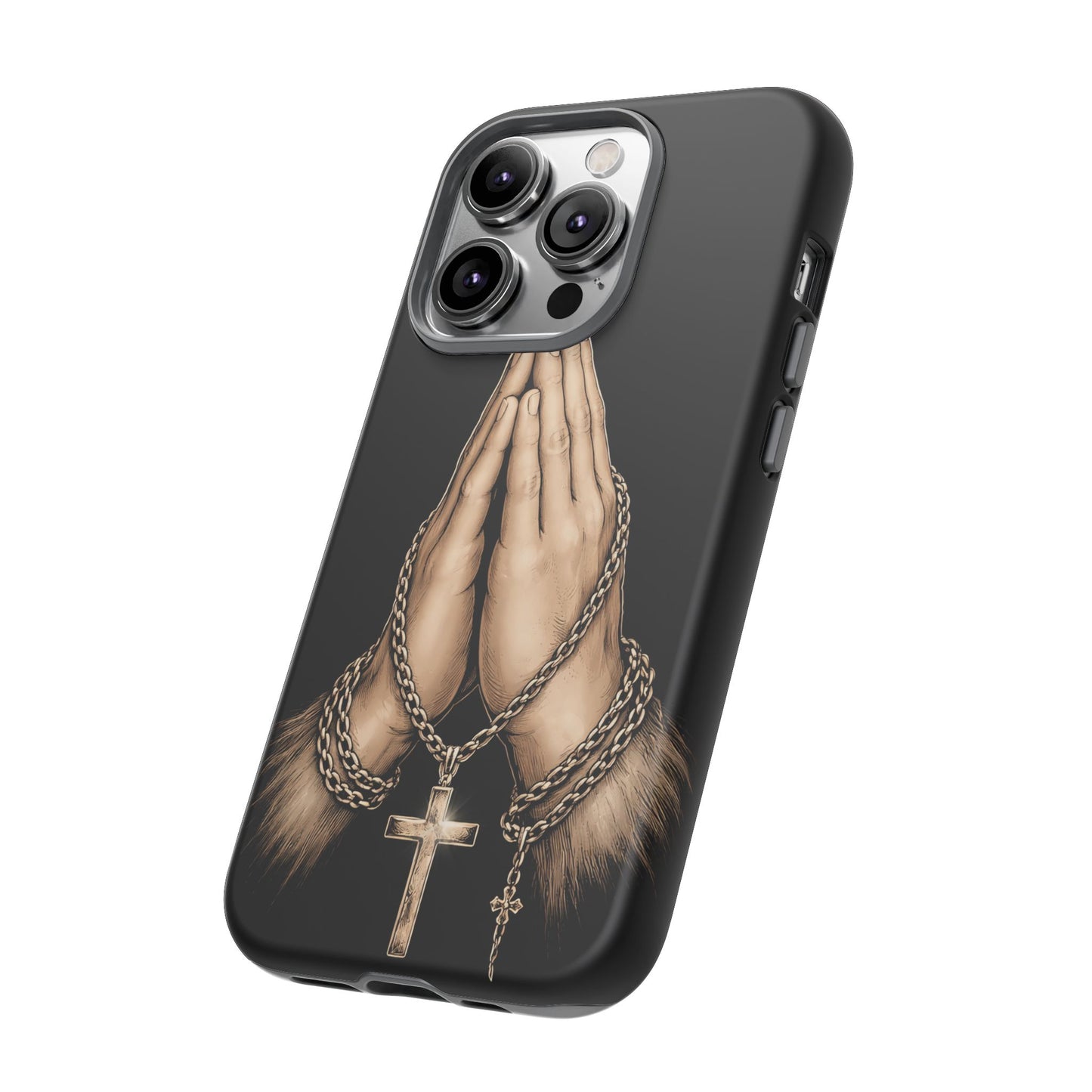 Praying Hands Cross Phone Case – Christian Faith Scripture Cover