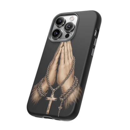 Praying Hands Cross Phone Case – Christian Faith Scripture Cover