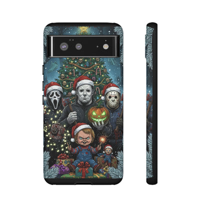 Christmas Horror Phone Case – Festive Slasher Collage Tough Case (iPhone, Samsung, Pixel)