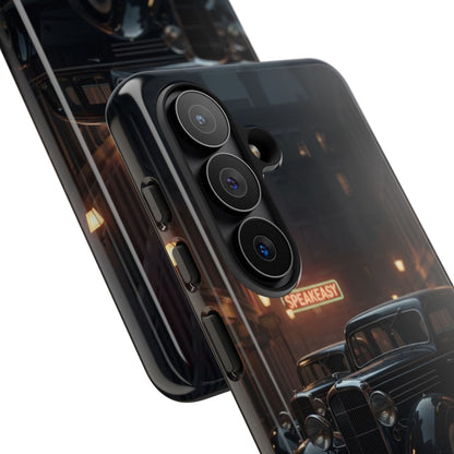 Vintage Classic Car Phone Case | Retro Noir Aesthetic | 1930s Street Scene Tough Case for iPhone & Samsung