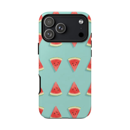 Watermelon Phone Case – Pastel Blue Summer Fruit Tough Case (iPhone, Samsung, Pixel)