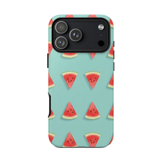 Watermelon Phone Case – Pastel Blue Summer Fruit Tough Case (iPhone, Samsung, Pixel)