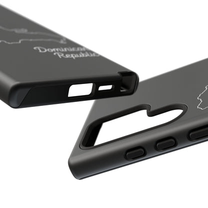 Dominican Republic Outline Phone Case – Minimal Country Map Tough Case (iPhone, Samsung, Pixel)