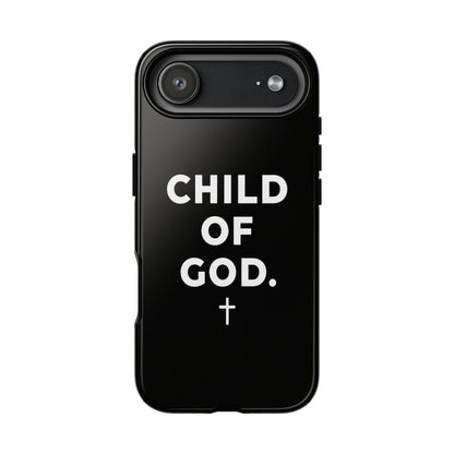 Child of God Phone Case Christian Black Aesthetic Cross Tough Cover