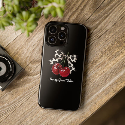 Cherry Cow Print Phone Case | Coquette Bow Aesthetic iPhone & Samsung Tough Case