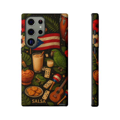 Puerto Rican Culture Phone Case | Boricua Icons Caribbean Aesthetic Tough Protective Case