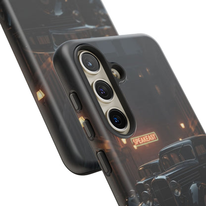 Vintage Classic Car Phone Case | Retro Noir Aesthetic | 1930s Street Scene Tough Case for iPhone & Samsung