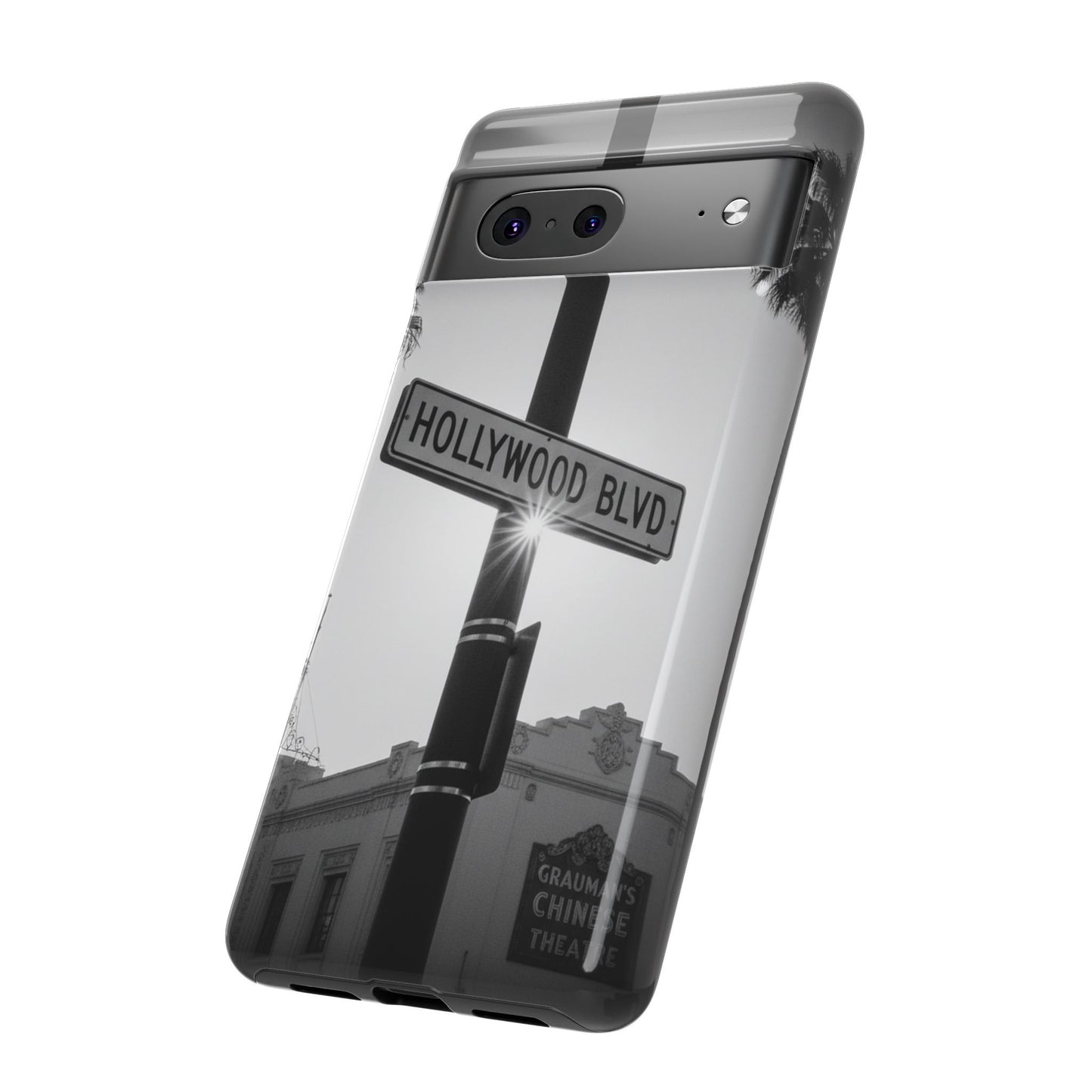 Hollywood Blvd Phone Case | Vintage Los Angeles Street Sign | Black & White LA Aesthetic