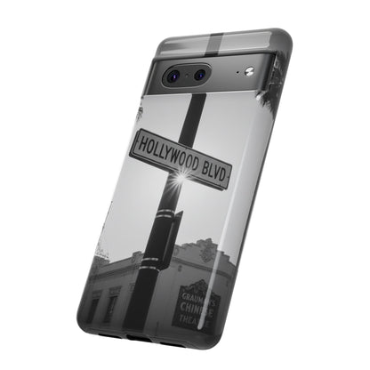 Hollywood Blvd Phone Case | Vintage Los Angeles Street Sign | Black & White LA Aesthetic