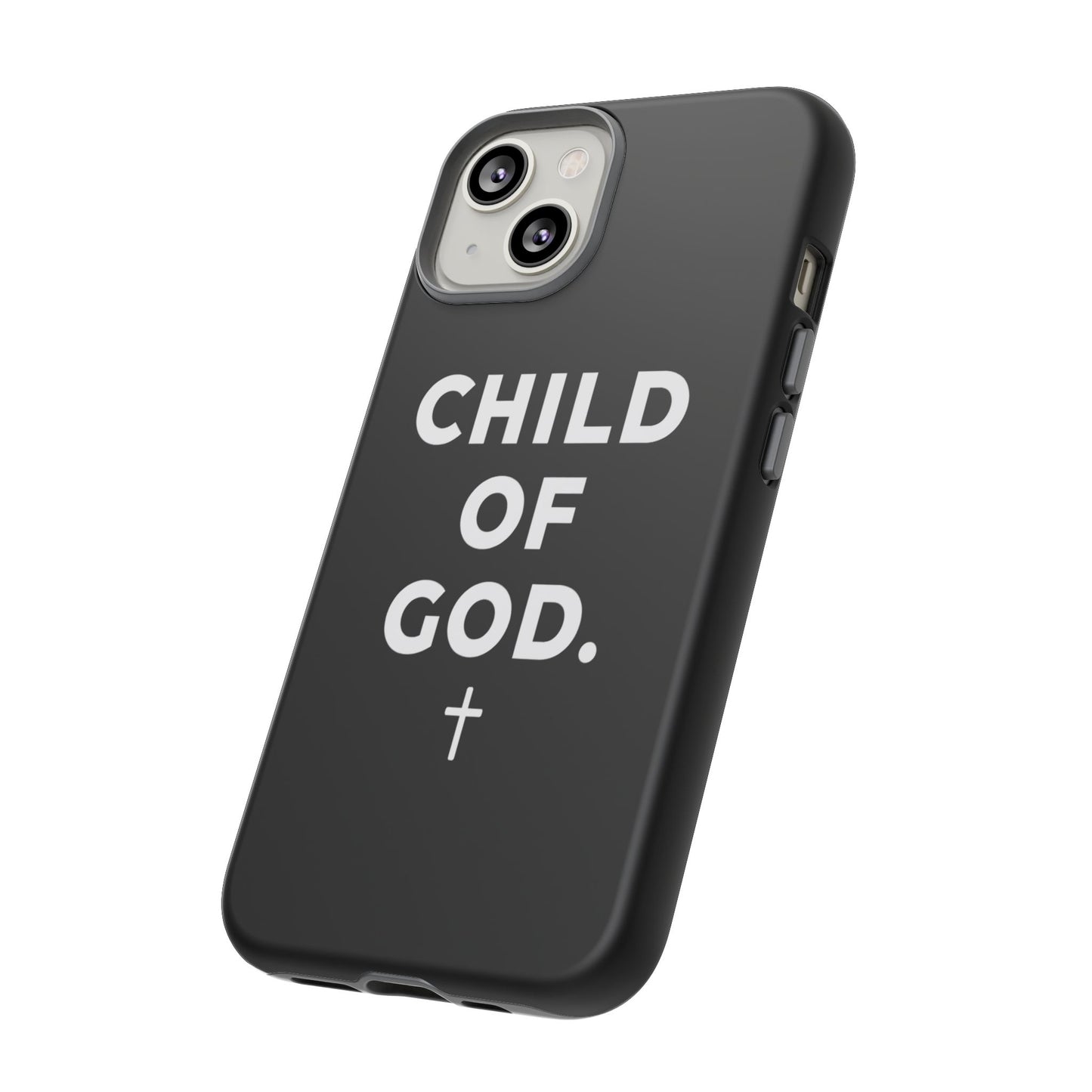 Child of God Phone Case Christian Black Aesthetic Cross Tough Cover