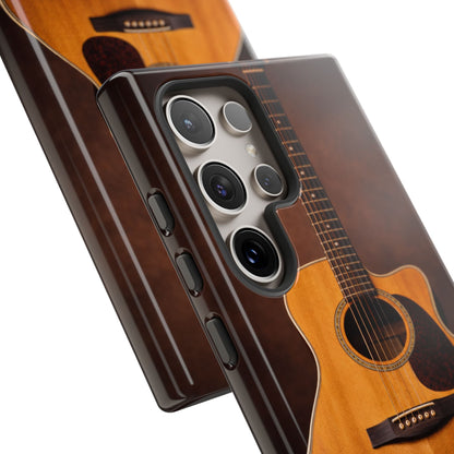 Acoustic Guitar Daisy Phone Case | Rustic Music Lover Tough Cover
