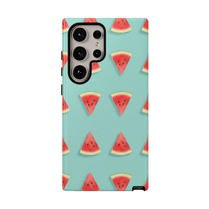 Watermelon Phone Case – Pastel Blue Summer Fruit Tough Case (iPhone, Samsung, Pixel)