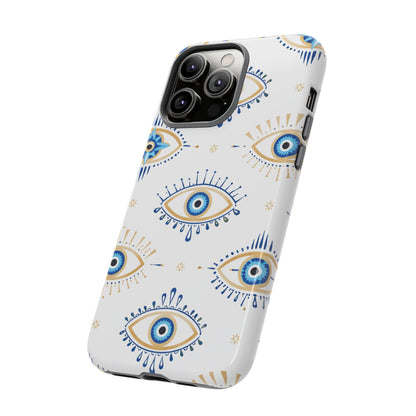 Blue Evil Eye Phone Case – Protective Slim Shockproof Cover for Iphone, Samsung Galaxy and Pixel