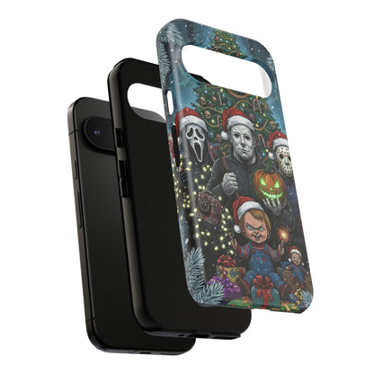 Christmas Horror Phone Case – Festive Slasher Collage Tough Case (iPhone, Samsung, Pixel)