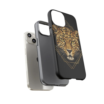 Leopard Phone Case – Black Gold Leopard Head Luxury Animal Tough Case