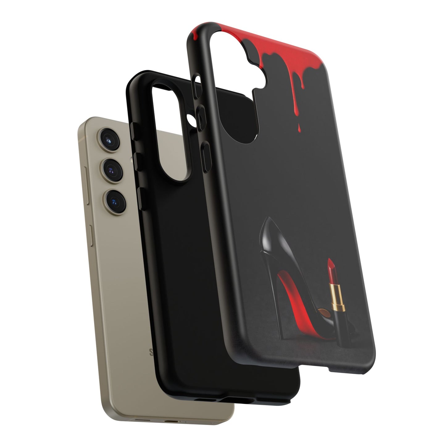 Dark Feminine Red Drip Phone Case – Gothic Glam Tough Cover
