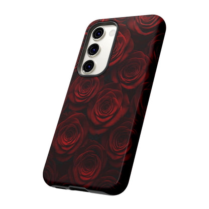 Dark Red Rose Phone Case – Gothic Floral Tough Case (iPhone, Samsung, Pixel)