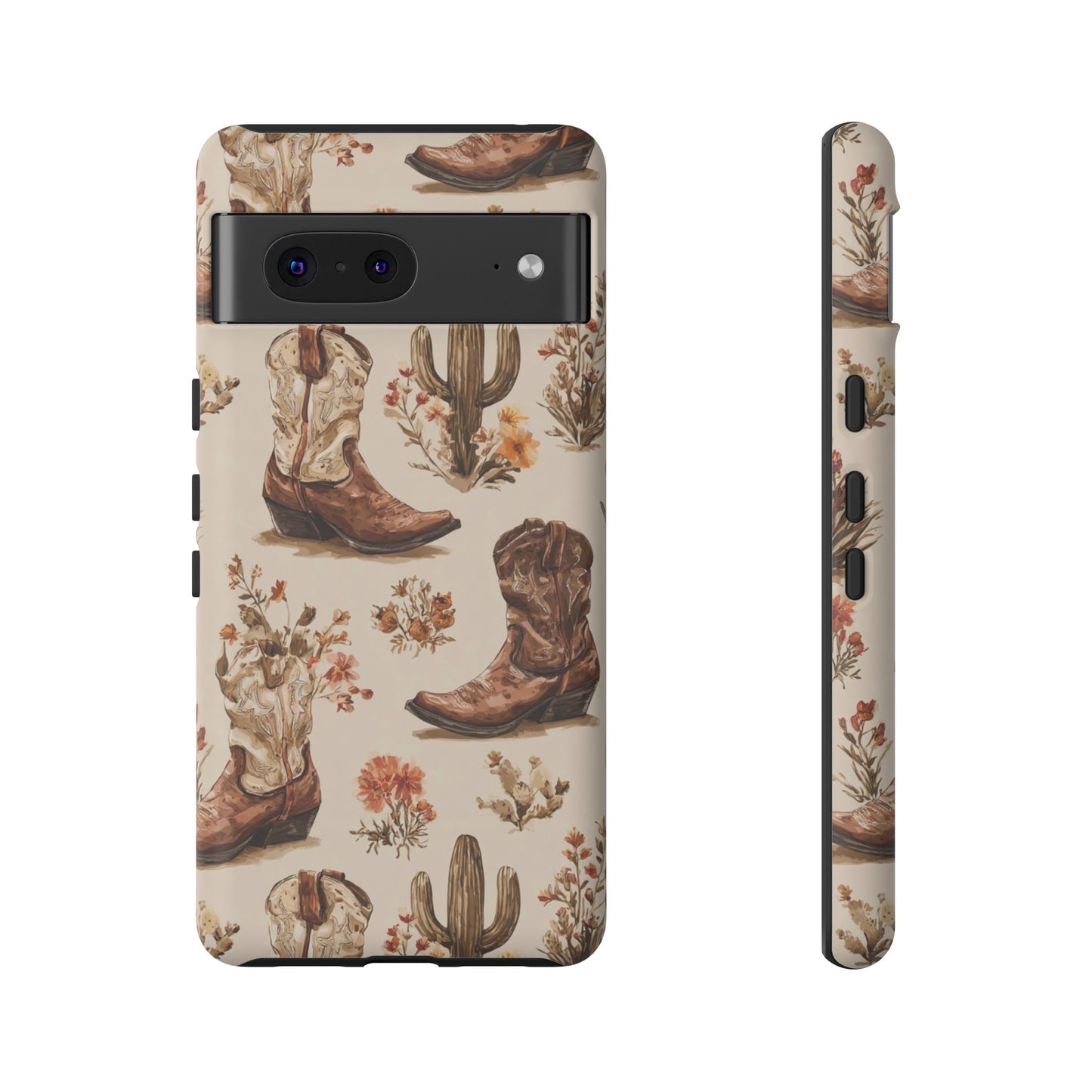 Cowboy Boots Western Phone Case Rustic Cowgirl Cactus Floral iPhone Samsung Pixel