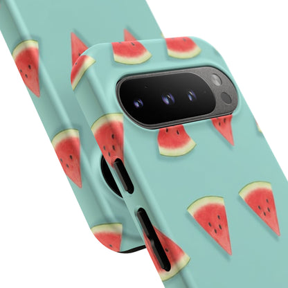 Watermelon Phone Case – Pastel Blue Summer Fruit Tough Case (iPhone, Samsung, Pixel)