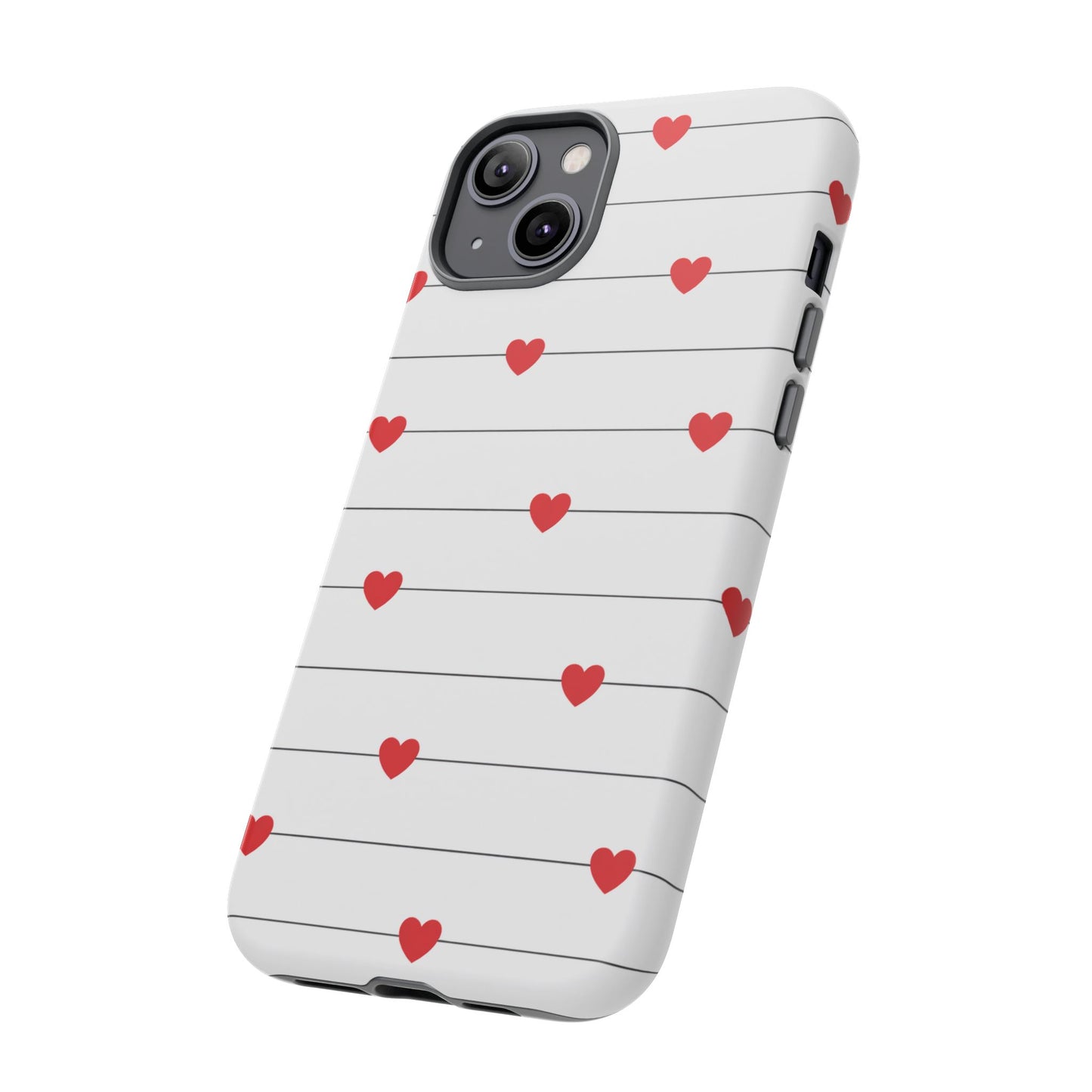 Red Heart Stripe iPhone Case | Tough Shockproof Love Aesthetic Cover