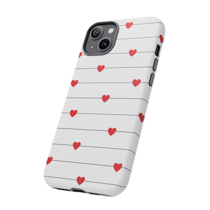 Red Heart Stripe iPhone Case | Tough Shockproof Love Aesthetic Cover