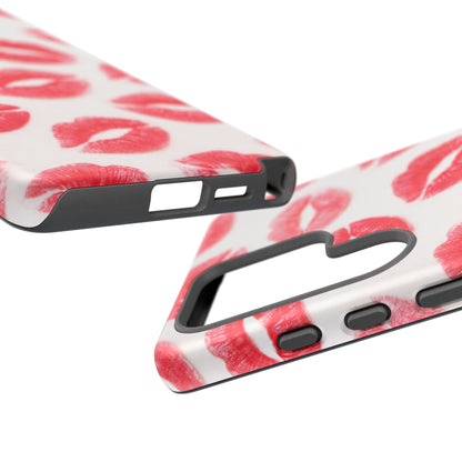 Red Lipstick Kiss Phone Case – Sexy Lip Print Pattern Tough Protective Cover