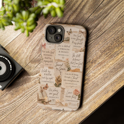 Christian Bible Verse Phone Case | Faith Scripture Aesthetic Floral Christian Case