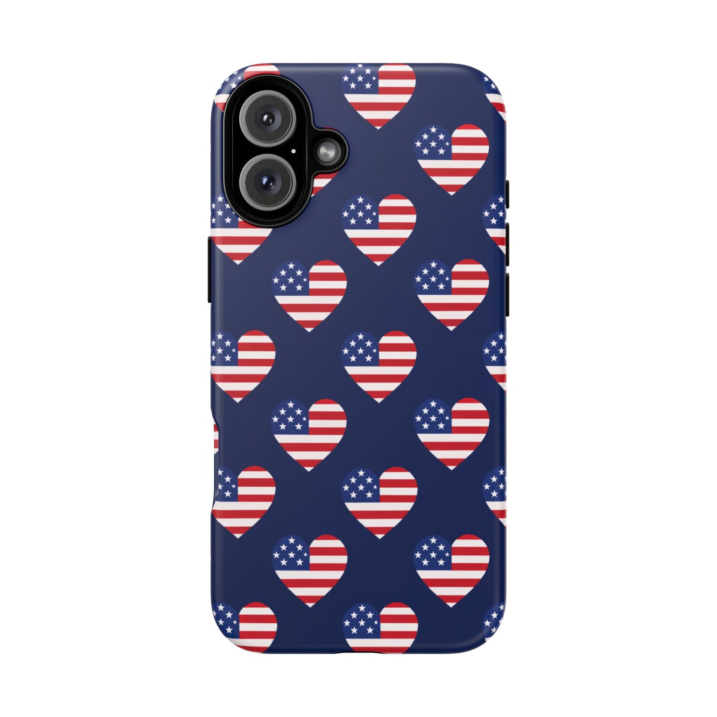 Patriotic American Flag Heart Phone Case – Tough Shockproof, USA Stars & Stripes for Iphone, Samsung Galaxy and Pixel