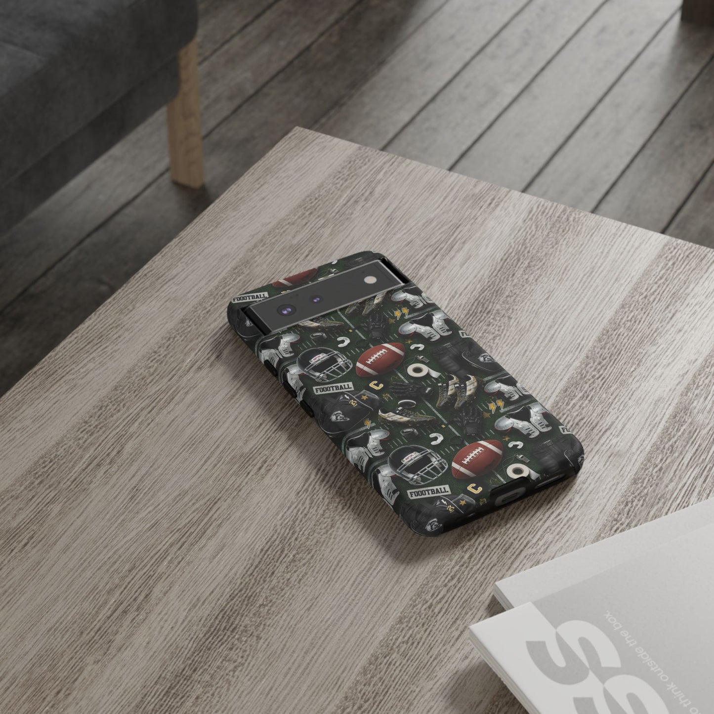 Football Pattern Phone Case – Sports Fan Tough Protective Game Day Case