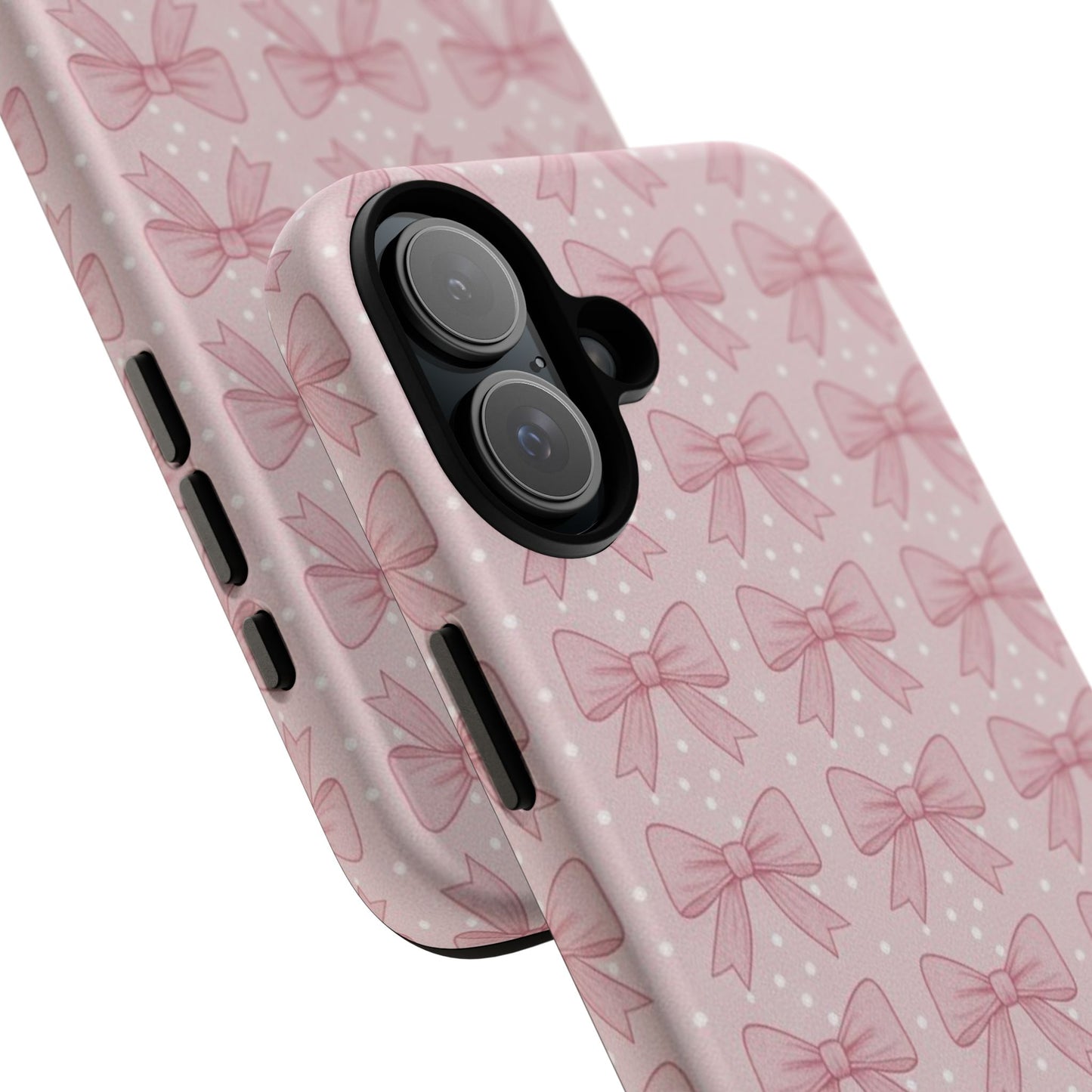 Pink Bow Pattern Phone Case – Soft Coquette Aesthetic Tough Case