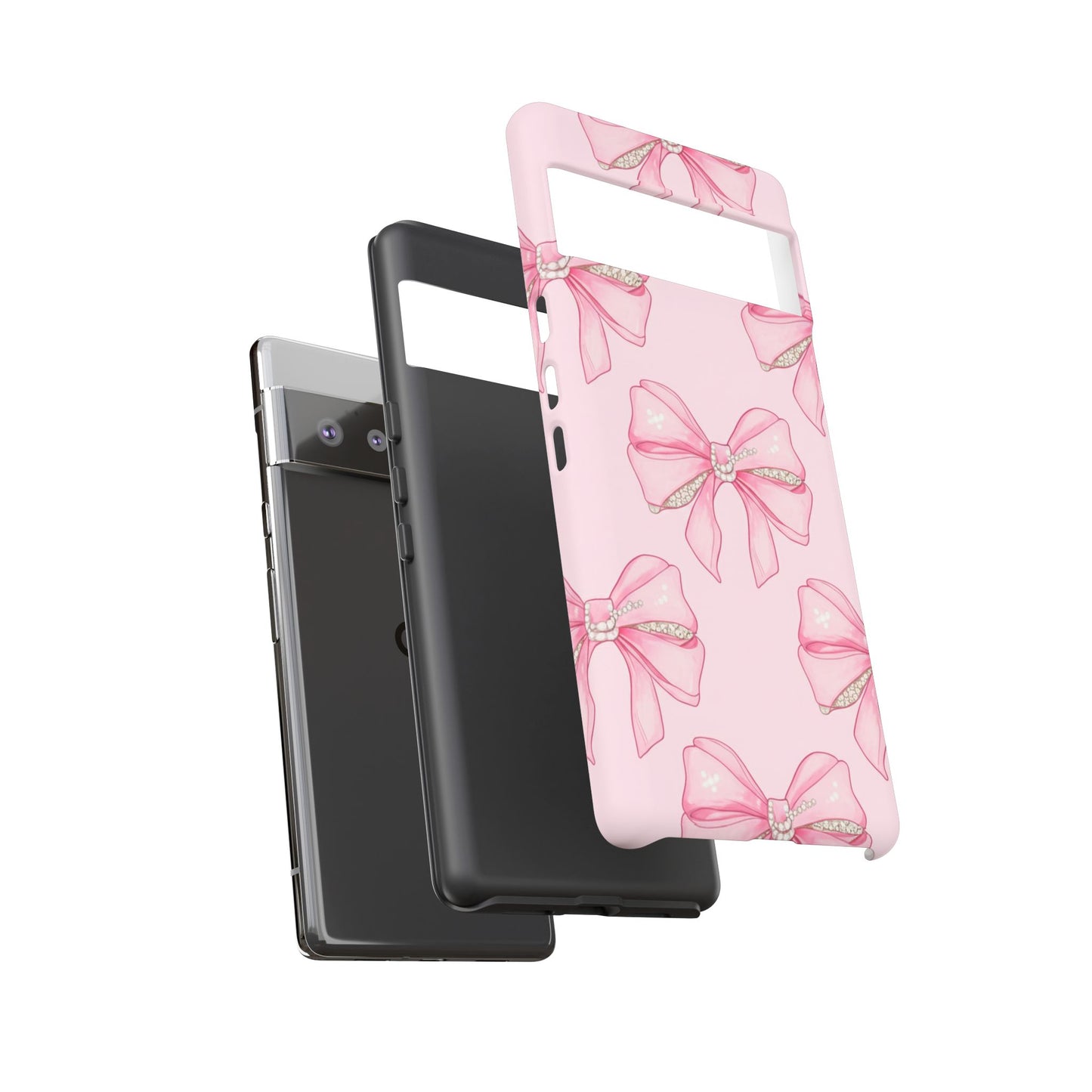 Pink Bow Pattern Phone Case | Coquette Aesthetic Tough Protective Case