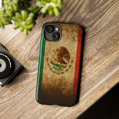 Vintage Mexico Flag Phone Case – Mexican Pride Grunge Flag Aesthetic Tough Case