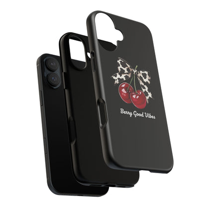 Cherry Cow Print Phone Case | Coquette Bow Aesthetic iPhone & Samsung Tough Case