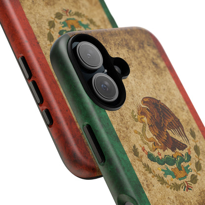 Vintage Mexico Flag Phone Case – Mexican Pride Grunge Flag Aesthetic Tough Case
