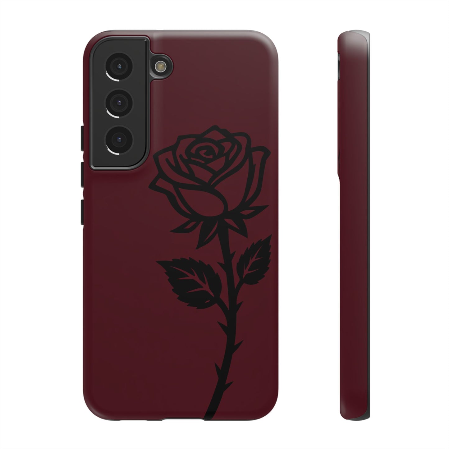 Black Rose Burgundy iPhone Case | Dark Aesthetic Shockproof Protective Cover