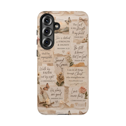 Christian Bible Verse Phone Case | Faith Scripture Aesthetic Floral Christian Case