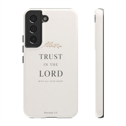 Proverbs 3:5 Christian Phone Case Trust in the Lord Minimalist Faith Cover