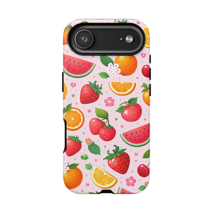 Fruit Phone Case – Tough Shockproof, Strawberry Cherry Citrus Summer Design for Iphone, Samsung Galaxy and Pixel