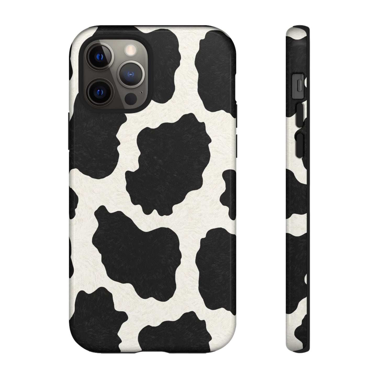 Black & White Cow Print Phone Case | Western Aesthetic iPhone & Samsung Tough Case