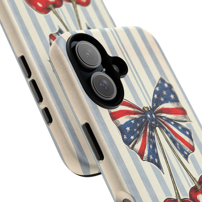 Patriotic Cherry Phone Case Americana Coquette Aesthetic iPhone Samsung