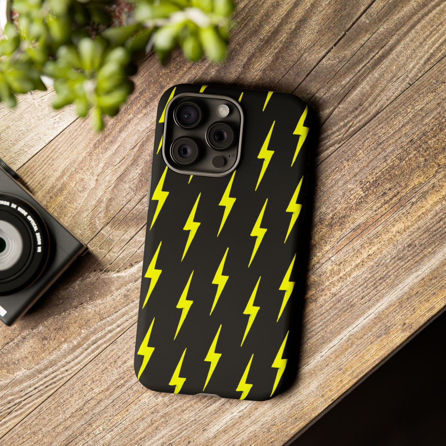 Yellow Lightning Bolt Tough Phone Case | Bold Electric Pattern Case for Iphone, Samsung Galaxy and Pixel