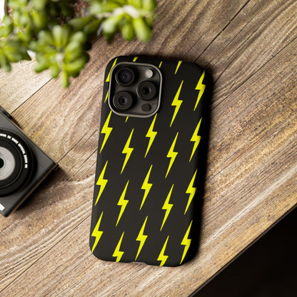 Yellow Lightning Bolt Tough Phone Case | Bold Electric Pattern Case for Iphone, Samsung Galaxy and Pixel