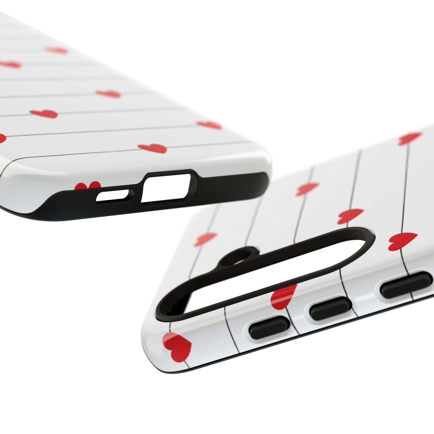 Red Heart Stripe iPhone Case | Tough Shockproof Love Aesthetic Cover