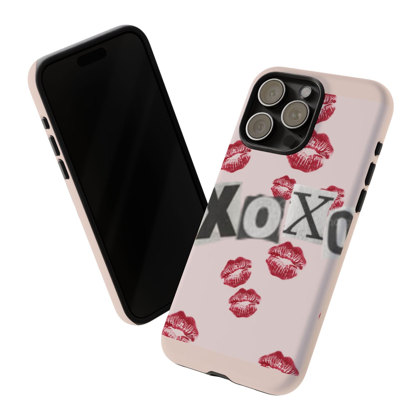 XOXO Kiss Print Phone Case | Coquette Valentine Aesthetic | Cute Pink Lipstick Kiss Tough Case for iPhone & Samsung