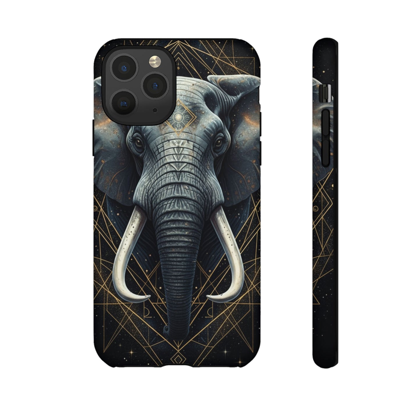 Elephant Mandala Phone Case | Minimal Gold Accent Tough Case