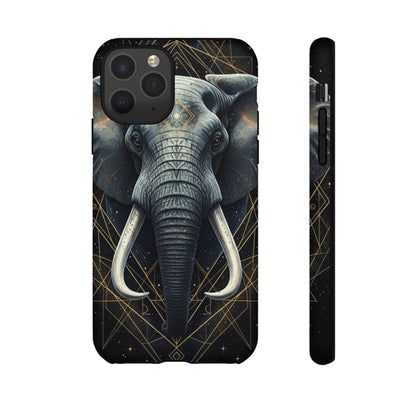 Elephant Mandala Phone Case | Minimal Gold Accent Tough Case