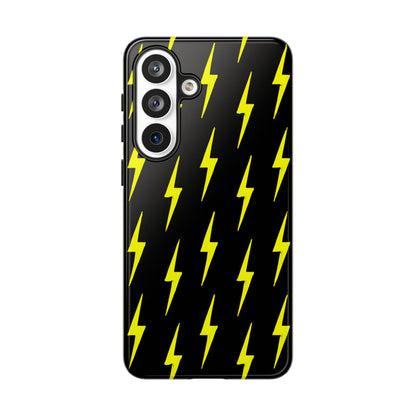 Yellow Lightning Bolt Tough Phone Case | Bold Electric Pattern Case for Iphone, Samsung Galaxy and Pixel